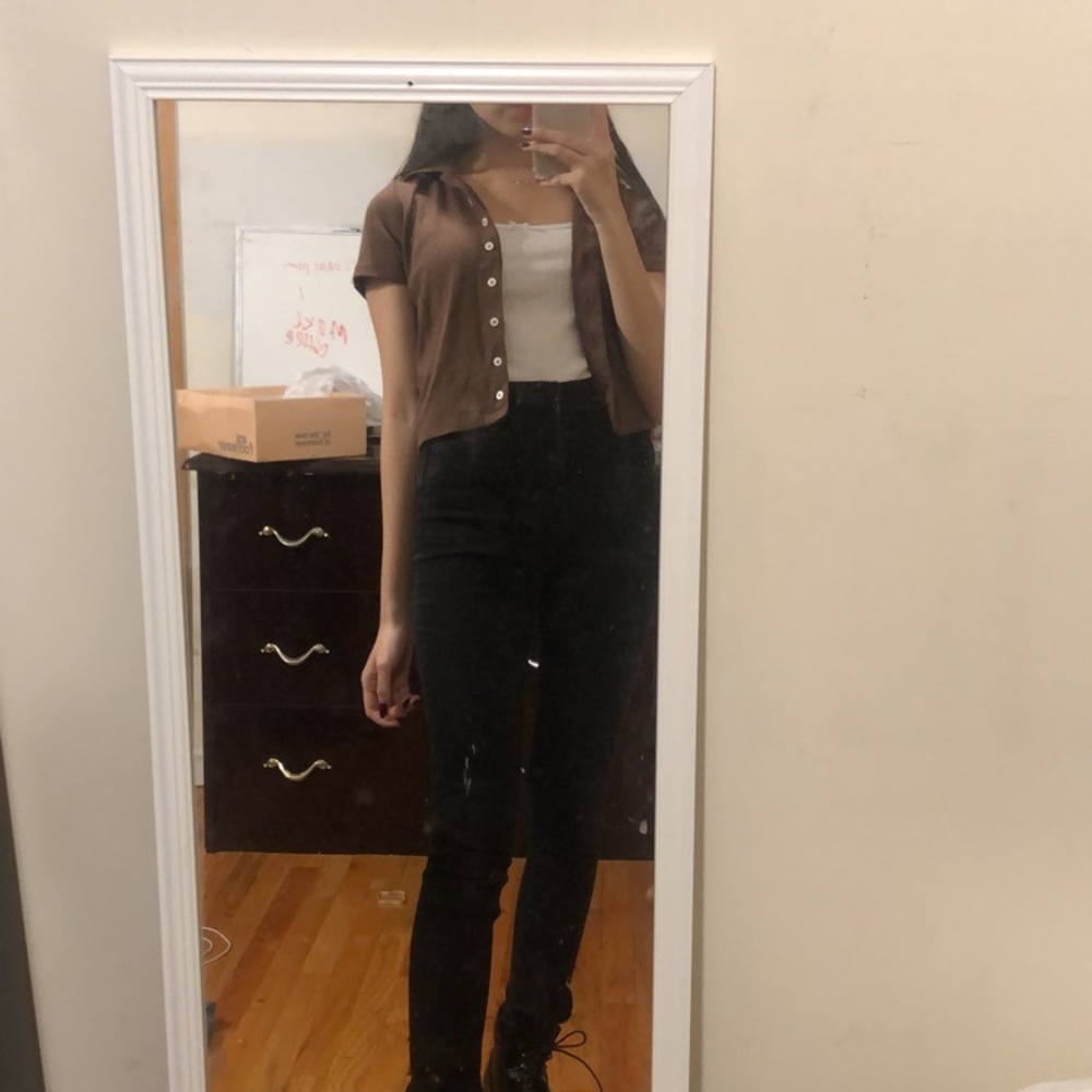 Brandy Melville Brown shirt + sweater ($59 value)